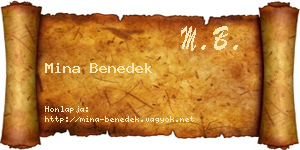 Mina Benedek névjegykártya